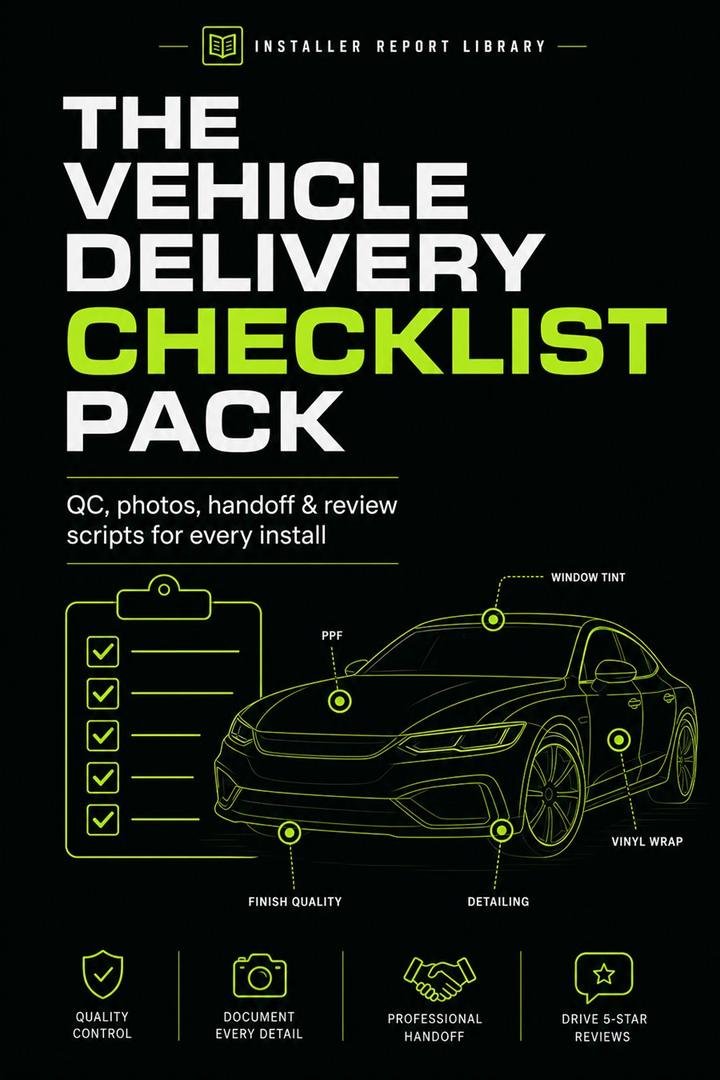 The Vehicle Delivery Checklist Pack — cover